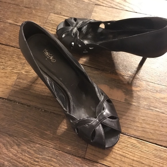 Elegant black open toe heels - Picture 3 of 6